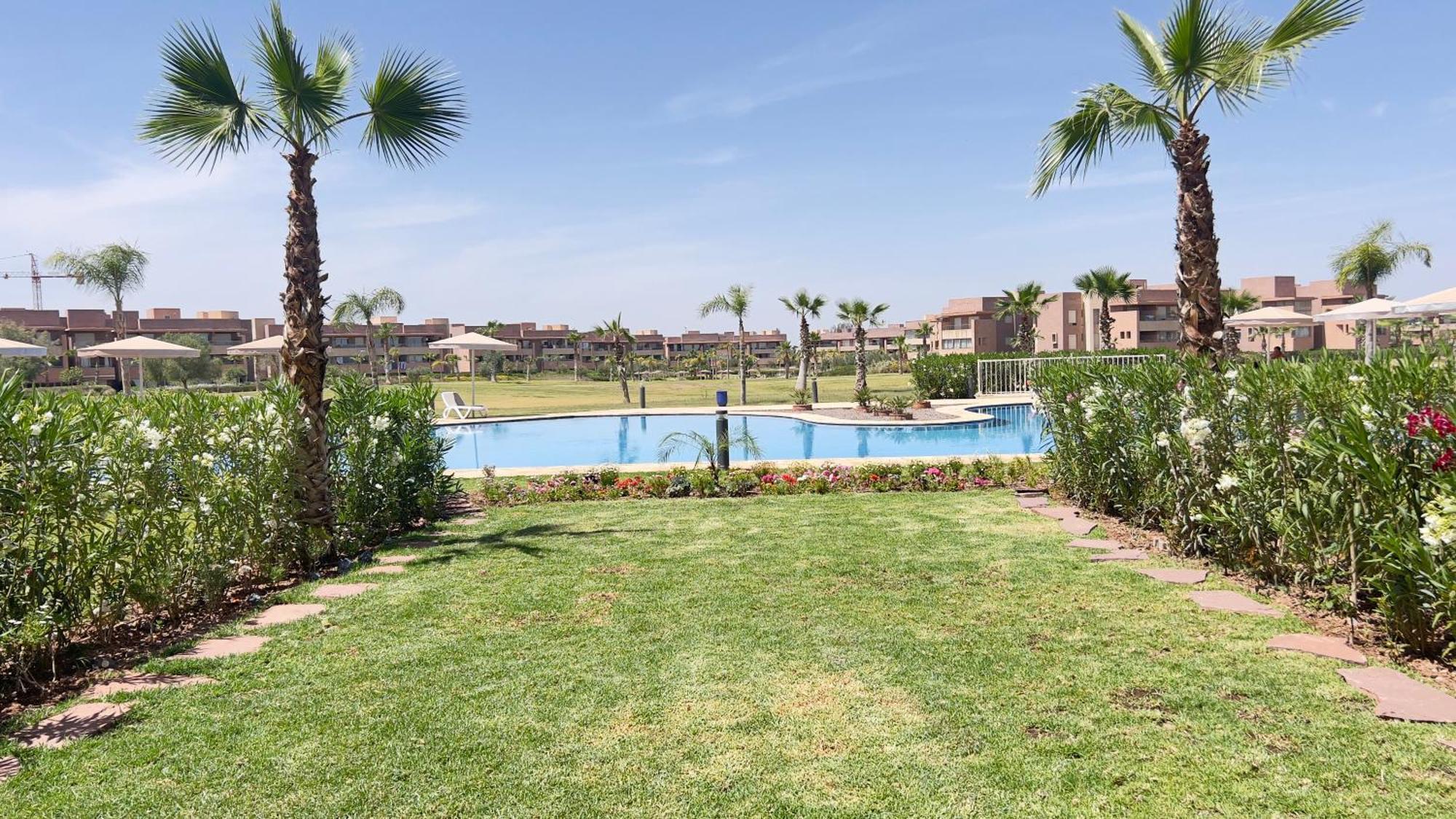 Appartement De Luxe Avec Jardin Vue Sur La Piscine Golf Securise 24H Sur 24 A 5 Minutes De L Aeroport Marrakesz Zewnętrze zdjęcie