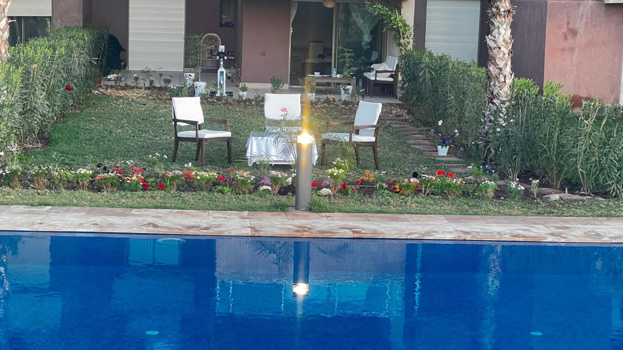 Appartement De Luxe Avec Jardin Vue Sur La Piscine Golf Securise 24H Sur 24 A 5 Minutes De L Aeroport Marrakesz Zewnętrze zdjęcie